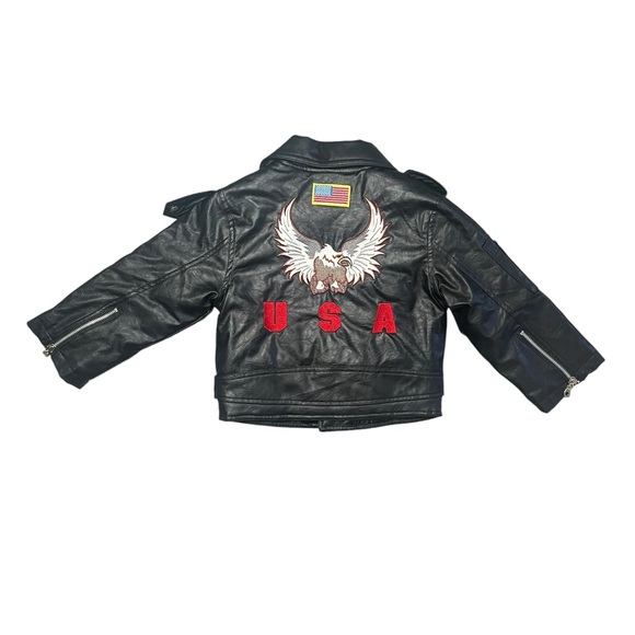 outdoor habitat Other - Outdoor habitat Black biker Jacket with USA Eagle Design